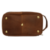 Genuine Leather Men Women Toiletry Makeup Bags (Brown)