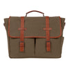 CANVAS LEATHER LAPTOP MESSENGER BAG (Green)