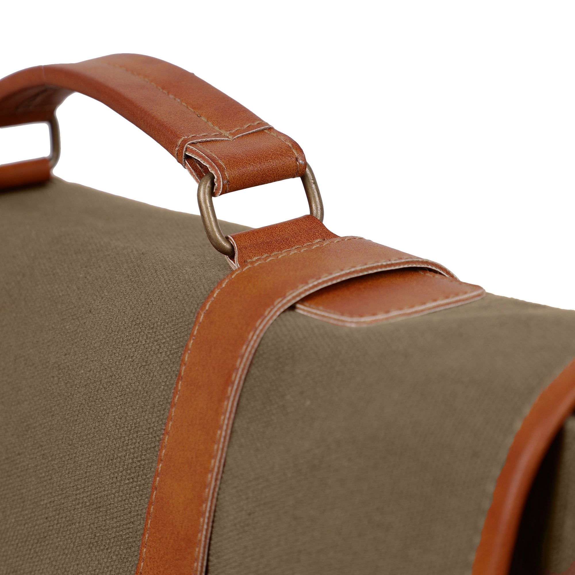 CANVAS LEATHER LAPTOP MESSENGER BAG (Green)