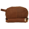 Genuine Leather Men Women Toiletry Makeup Bags (Brown)