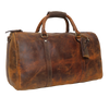 Handmade Genuine Leather Travel Duffel Bag (Brown)