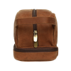 Genuine Leather Men Women Toiletry Makeup Bags (Brown)