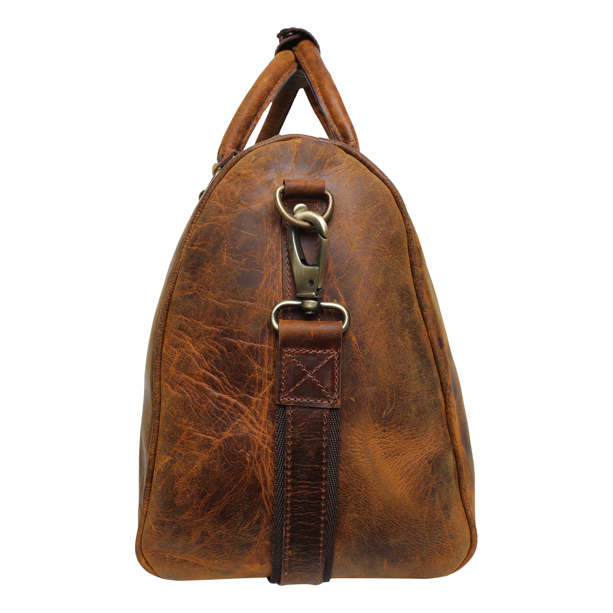 Handmade Genuine Leather Travel Duffel Bag (Brown)