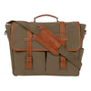CANVAS LEATHER LAPTOP MESSENGER BAG (Green)