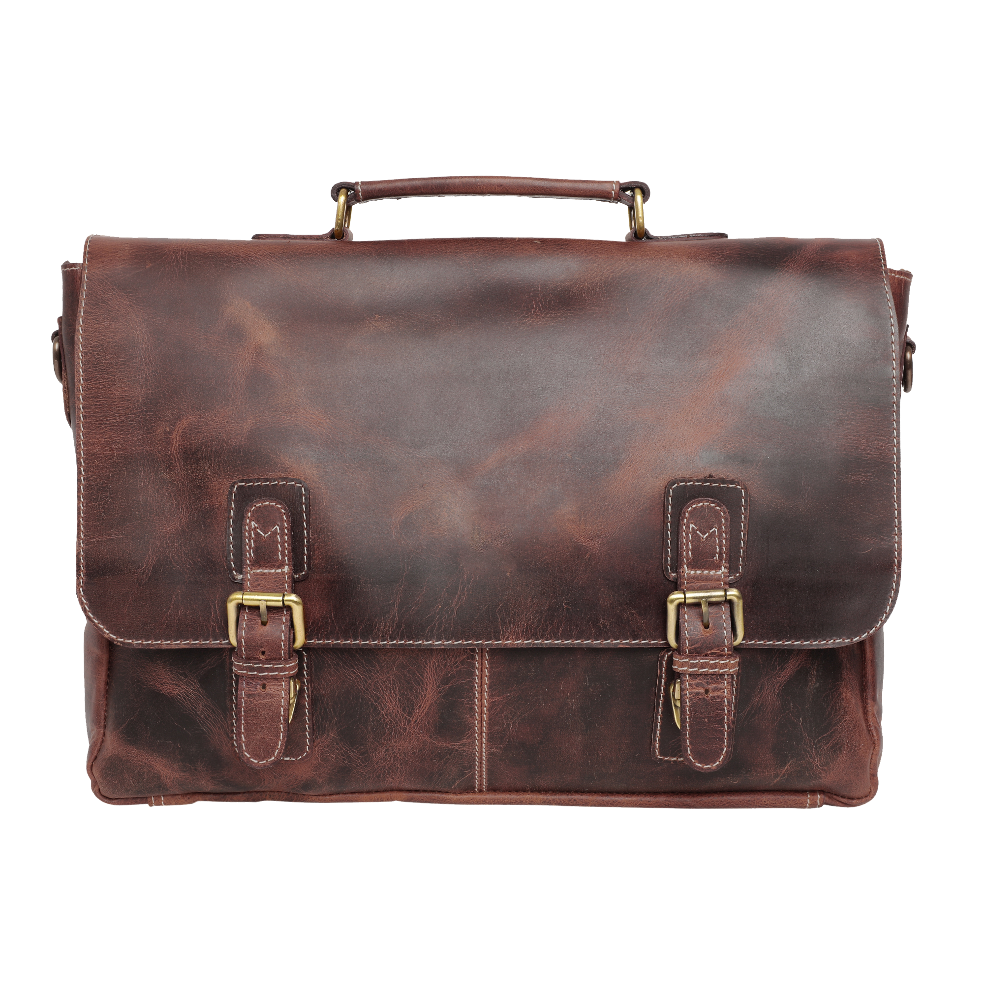 Handmade Genuine Leather Briefcase Bag (Mulberry)