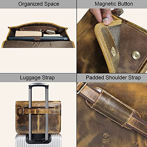 Handmade Genuine Leather Messenger Bag (Brown)