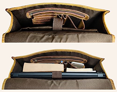 Handmade Genuine Leather Messenger Bag (Brown)