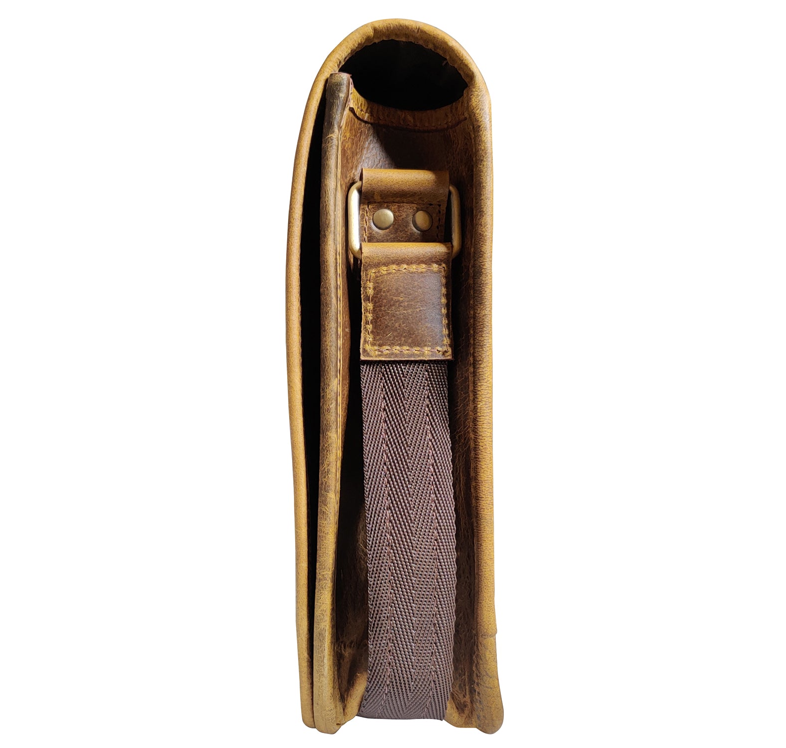 Handmade Genuine Leather Messenger Bag (Brown)