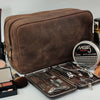 Genuine Vintage Leather Dopp Kit (Dark Brown)
