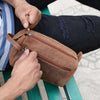 Handmade Genuine Leather Toiletry Bags (Brown)