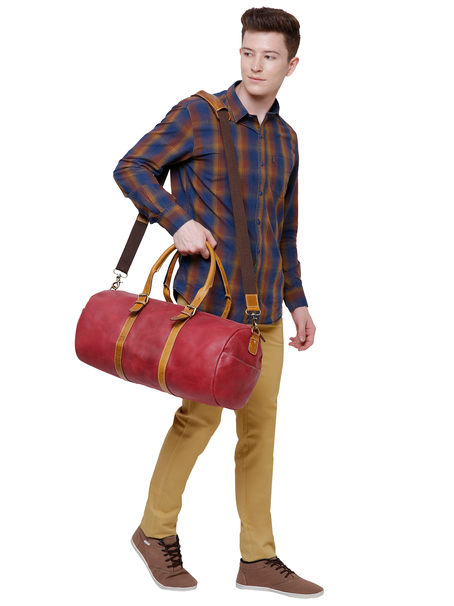 Handcrafted Genuine Leather Duffel Bags Travel Luggage Weekender Shoulder Bag Gym Tote