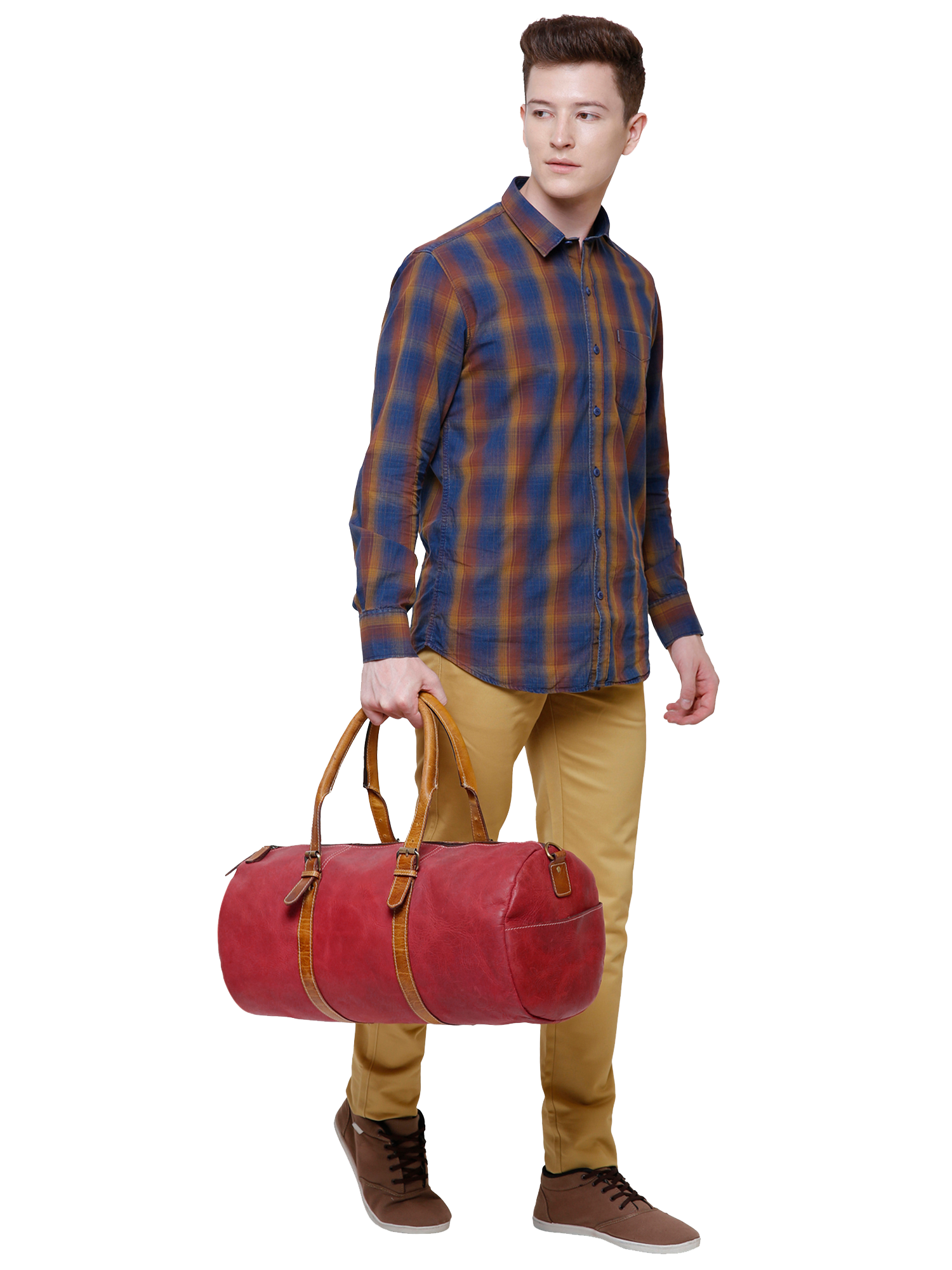 Handcrafted Genuine Leather Duffel Bags Travel Luggage Weekender Shoulder Bag Gym Tote