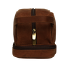 Genuine Leather Men Women Toiletry Makeup Bags (Dark Brown)