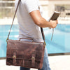 Handmade Genuine Leather Briefcase Bag (Mulberry)