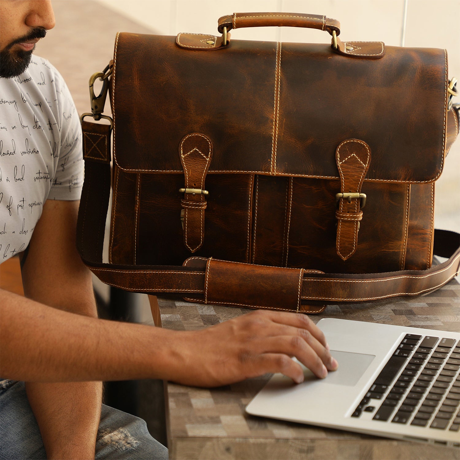 Handmade Quality Leather Briefcase Bag