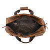 Genuine Leather Weekender Travel Duffel Bag (Brown)