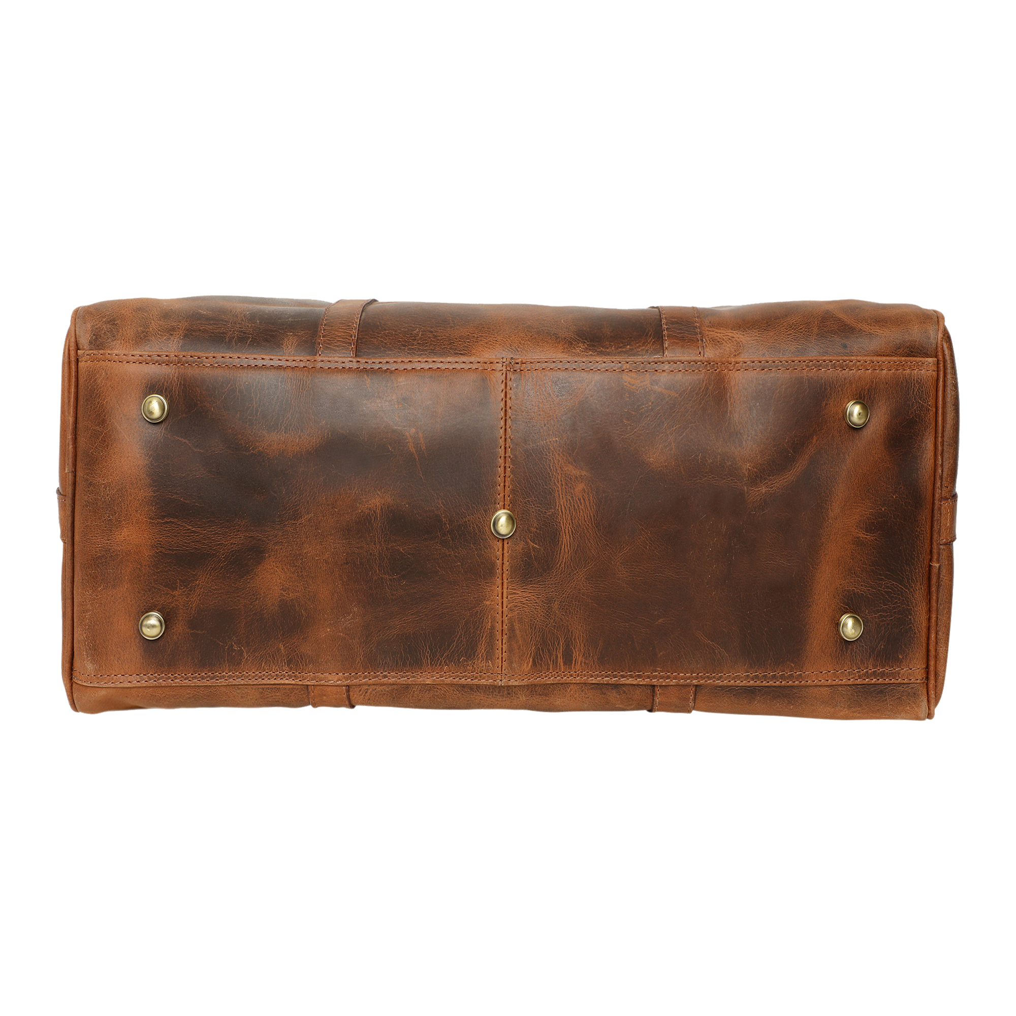 Handmade Genuine Leather Travel Duffel Bag (Brown)