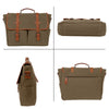 CANVAS LEATHER LAPTOP MESSENGER BAG (Green)
