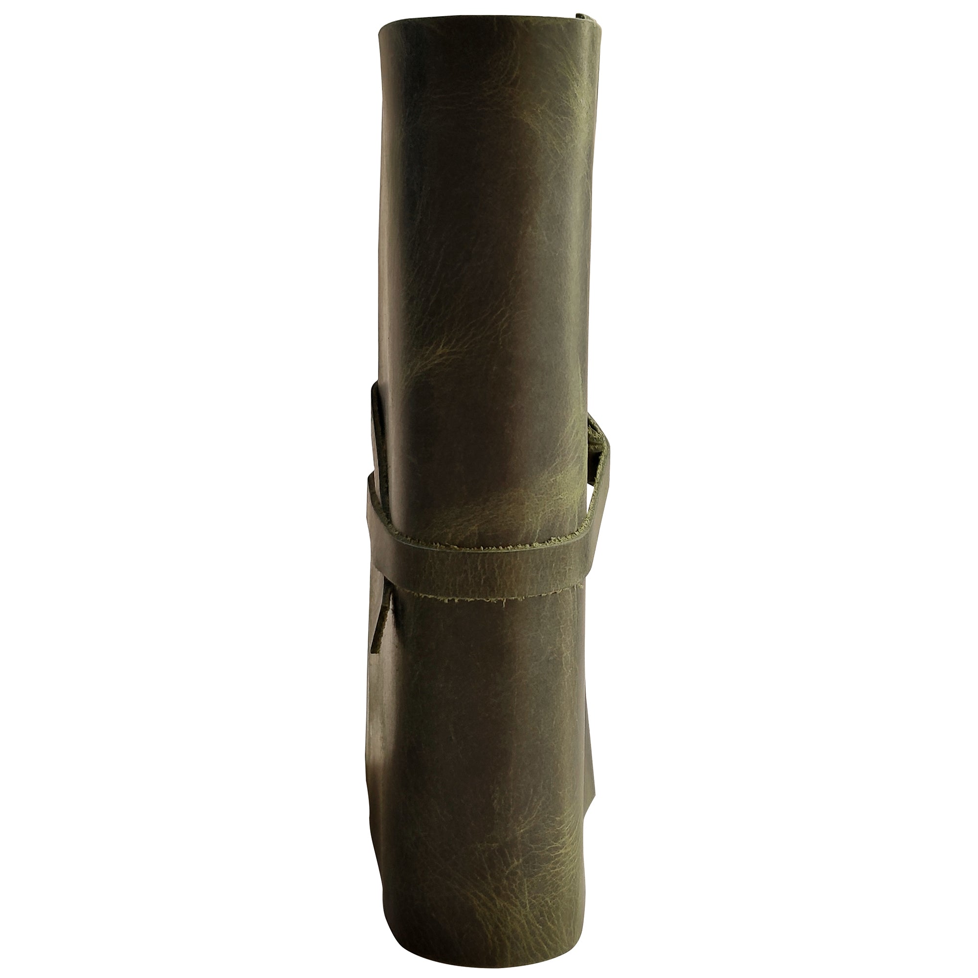 LEATHER BOUND JOURNAL WITH ANTIQUE DECKLE EDGE PAPER FOR MEN WOMEN (Olive)