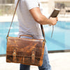 Handmade Genuine Leather Briefcase Bag (Brown)