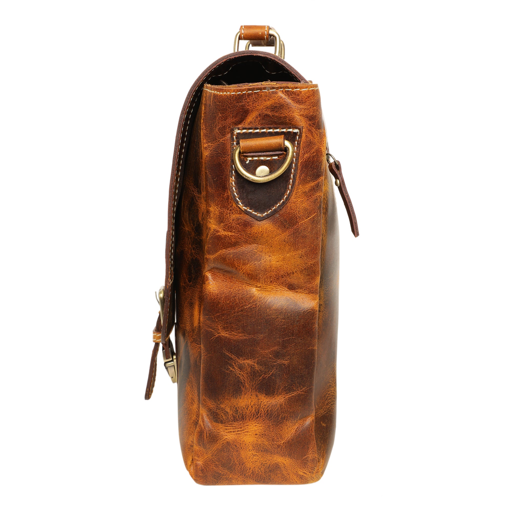 Handmade Genuine Leather Briefcase Bag (Brown)