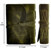 LEATHER BOUND JOURNAL WITH ANTIQUE DECKLE EDGE PAPER FOR MEN WOMEN (Olive)