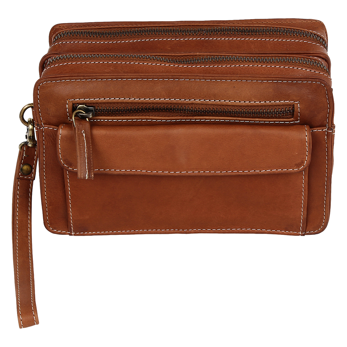 Men's Leather Hand Pouch Purse Wallet Clutch Wrist Bag