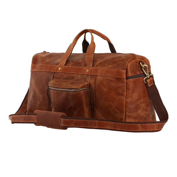 Handmade Genuine Leather Travel Duffel Bags (Brown)