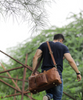 Handmade Genuine Leather Travel Duffel Bags (Brown)