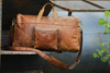 Handmade Genuine Leather Travel Duffel Bags (Brown)