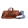 Handmade Genuine Leather Travel Duffel Bags (Brown)