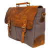 Handmade Leather Canvas Briefcase Bag (Dark Grey)