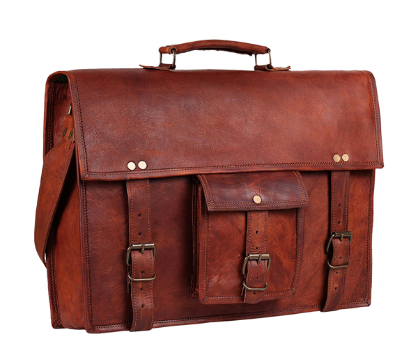 Handmade Genuine Leather Messenger Bag (16 inch)