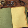 Leather Bound Journal - A5 Handmade Antique Deckle Edge Paper, Olive