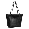 Women's Genuine Leather Designer Handbag Ladies Purse Tote Travel Bag (Jet Black)