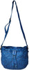 Leather Shoulder Bag for Women, Petrol Blue