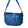 Leather Shoulder Bag for Women, Petrol Blue