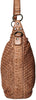 Leather Hand-Woven Tote Shoulder Bag for Women, Cognac