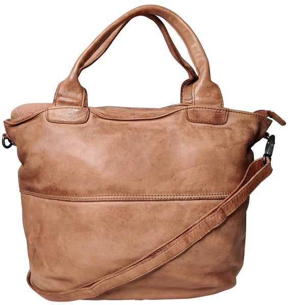 Leather Tote Bag for Women, Cognac