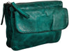 Leather Sling Bag Wristlet Clutch for Women, Green