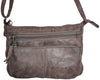 Leather Crossbody Handbag for Women, Taupe