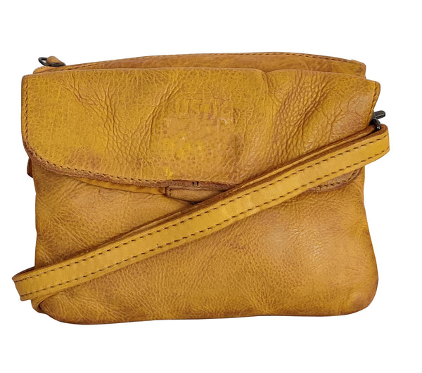 Leather Sling Bag Wristlet Clutch for Women, Ocher