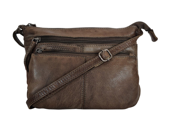 Leather Crossbody Handbag for Women, Olive