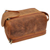 Handcrafted Genuine Leather Toiletry Bags for Him Her (Brown)