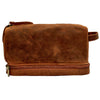 Handcrafted Genuine Leather Toiletry Bags for Him Her (Brown)