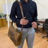 Handmade Genuine Leather Messenger Bag (Brown)