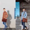 Handmade Genuine Leather Messenger Bag (15 inch)