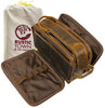 Leather Toiletry Bag for Women Men By Rustic Town