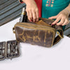 Leather Toiletry Bag for Women Men By Rustic Town