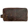 Genuine Vintage Leather Dopp Kit (Dark Brown)